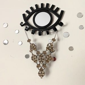 Gunmetal Topaz Statement Fashion Necklace